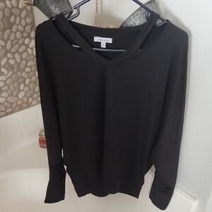 White Birch Black Long Sleeve Top